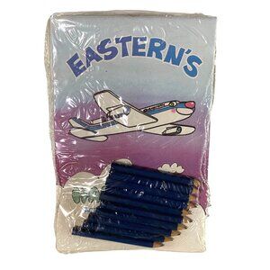 Eastern Airlines Happy Skies Kids Activity Coloring Book with Pencils Pack of 10